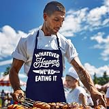 LINEN CLOSET Bbq Apron Men Funny Whatever Happens Apron 2 Front Pockets view 4