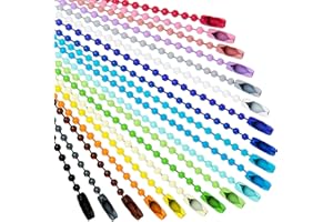Hicarer 200 Pack Colored Bead Keychain Metal Hanging Chains Necklace Connector for Hanging Ornament Jewelry Tag (Vibrant Color)
