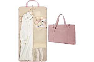 BAGSMART Garment Bags for Travel Foldable Carry on Suit Carrier for Hanging Clothes Stylish Dress Carrier Large Convertible Weekender Garment Bags for Women Men