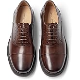 BEAU TODAY Women's Oxfords Dress Shoes, Leather Lace-Up Oxfords for Women, Comfortable Formal Cap Toe Business Casual Non Slip Office Driving Oxfords Shoes