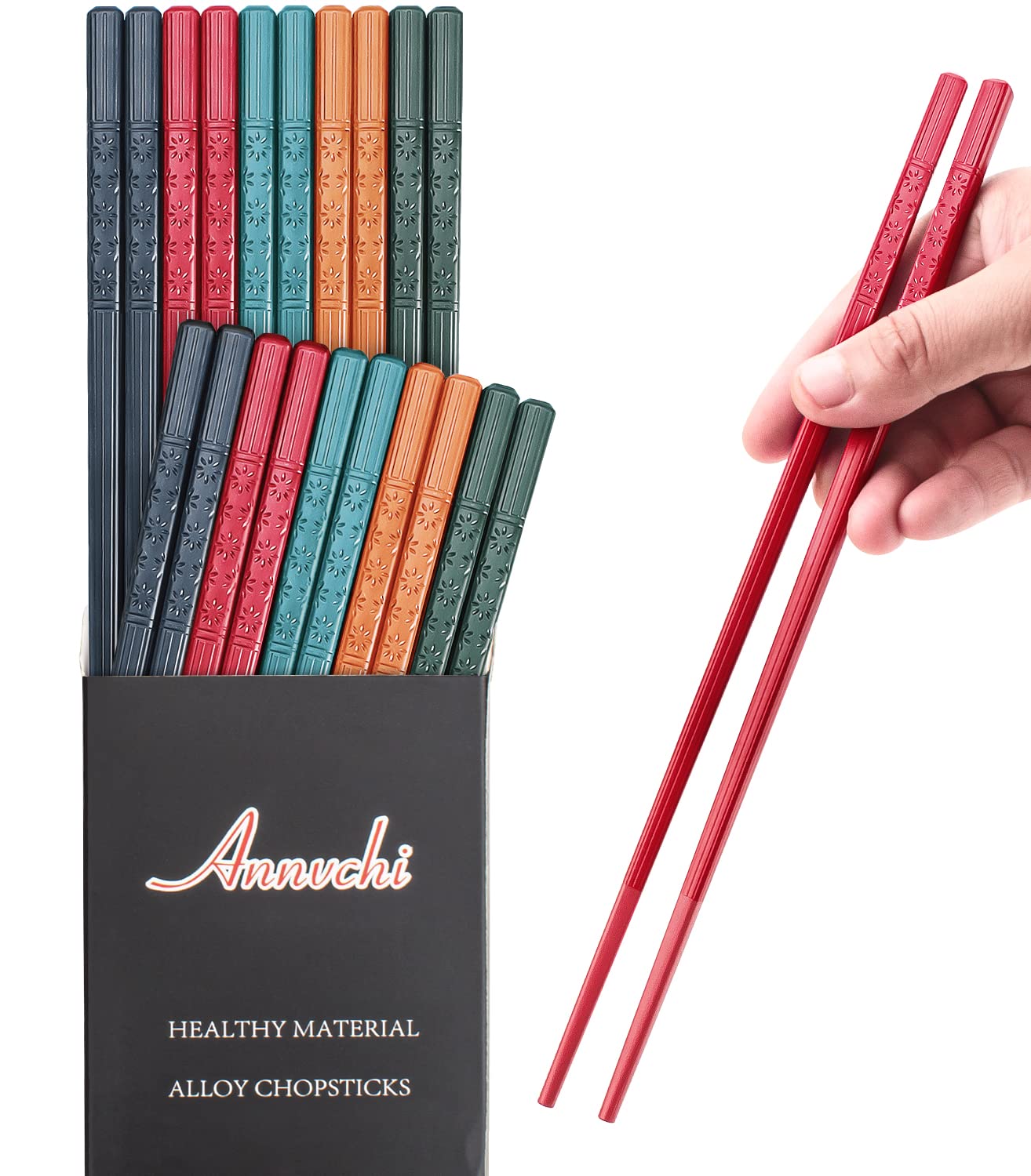 Photo 1 of 10 Pairs Fiberglass Chopsticks, Chopsticks Reusable,Chop Sticks Reusable Dishwasher Safe (COLOR)