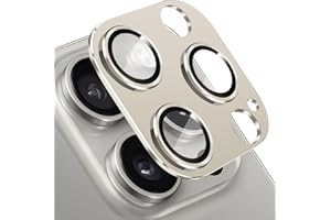 Hsefo for iPhone 15 Pro and iPhone 15 Pro Max Camera Lens Protector, Anti-Scratch Tempered Glass Camera Screen Protector Full Protective Camera Cover Case Friendly Lens Cover - Natural Titanium