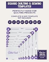 The Quilted Bear Square Quilting Templates Set of 8 Non-Slip Clear Acrylic view 4