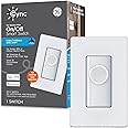 GE CYNC Smart Light Switch On/Off Button Style, No Neutral Wire Required Smart Switch, 2.4 GHz WiFi Works with Amazon Alexa and Google Home, White