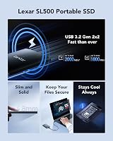 Lexar SL500 2TB External SSD USB 3.2 Gen2x2 Read 2000MB/s Write 1800MB/s view 2