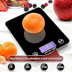 UMIRIKO Black Kitchen Digital Scale Weight Grams