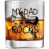 Mancheng-zi Guitar Dad Whiskey Glasses 10 oz, Christmas Father's Day Birthday Music Lover Gifts for Dad from Daughter Son, Father Gifts Drinking Rocks Glasses for Whisky Cocktail Scotch Bourbon Liquor