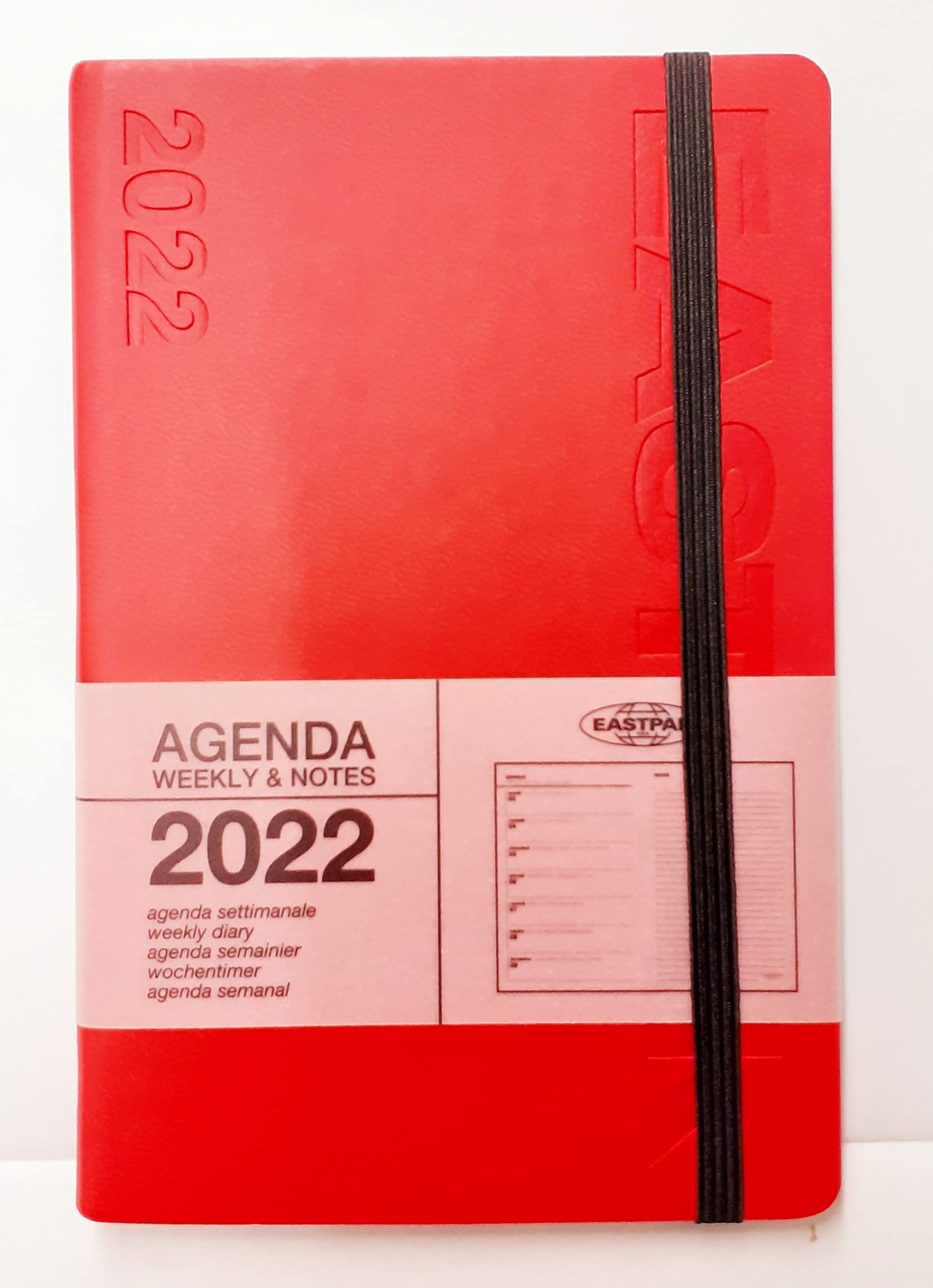 2022 Weekly Diary with Elastic Size 10X15 Red