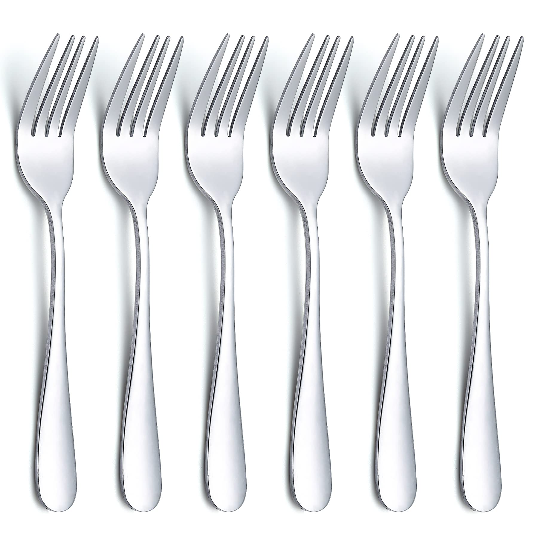 Evanda Dessert Forks 6 Pieces 14cm, Stainless Steel Pastry Forks Set, Fruit Forks, Mini Cake Forks, Appetizer Forks for Home, Wedding, Party, Cafe, Restaurant, Dishwasher safe. — image 1