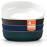 Berglander Pasta Bowls Set of 4, Salad Bowls 37oz Unbreakable Large Plastic Soup/Salad/Fruit/Serving Bowls for Home, Restaurant, Outdoor, Picnic, Camping, Serving Dishes