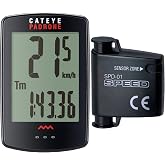 CATEYE Padrone Wireless Bike Computer &ndash; Oversized Display Cyclocomputer, Wireless Speedometer &amp; Odometer, FlexTight&trade; Mount, Auto Start/Stop, Programmable Odometer