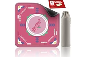 2F22E Mahjong Mat, 32.4"×32.6" Inch Noise Reduction Non-Slip Mahjong Table Mat, Mahjong Cards, Mahjong Table Mat for Poker, Board Games Table Mat (Pink)