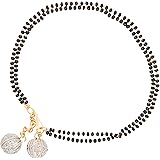 The Bandwagon Black Diamond Studded Brass Mangalsutra Hand Bracelet for Women