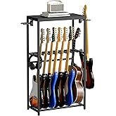 MAHANCRIS Guitar Stand for Acoustic Holder, Electric Guitar, Bass, Ukulele, Multiple Guitar Rack Holder, Floor Adjustable for