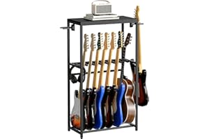 MAHANCRIS Guitar Stand for Acoustic Holder, Electric Guitar, Bass, Ukulele, Multiple Guitar Rack Holder, Floor Adjustable for