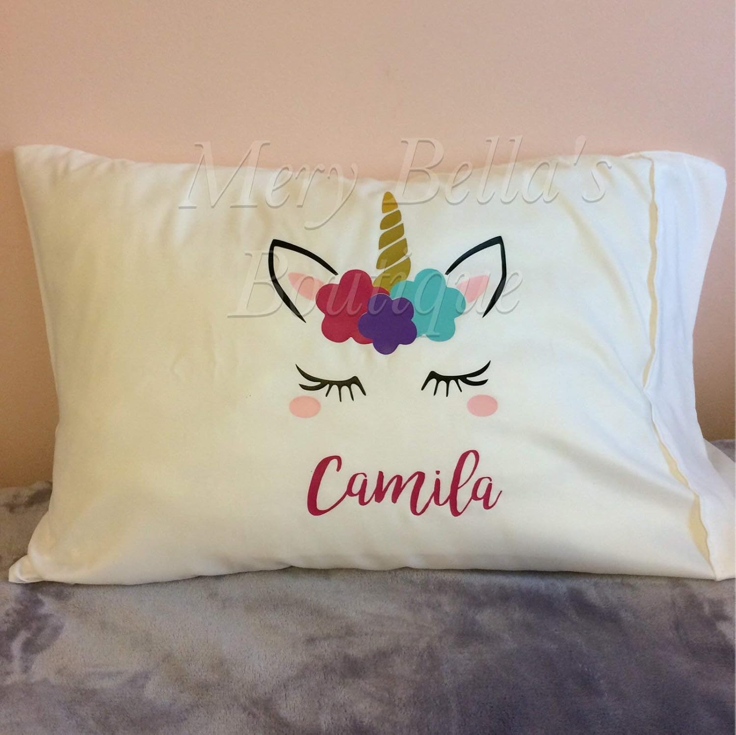 Amazon Com Personalized Unicorn Pillowcase Standard Pillowcase