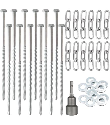 JaGely 20 Pcs 12 Inch Screw In Tent Stakes Heavy Duty Ground Anchors Metal Threaded Tent Spikes Camping Stake Screw In Tent Pegs Screw With Hex Head Driver For Camping Travel Decor Outdoor Black - View #5