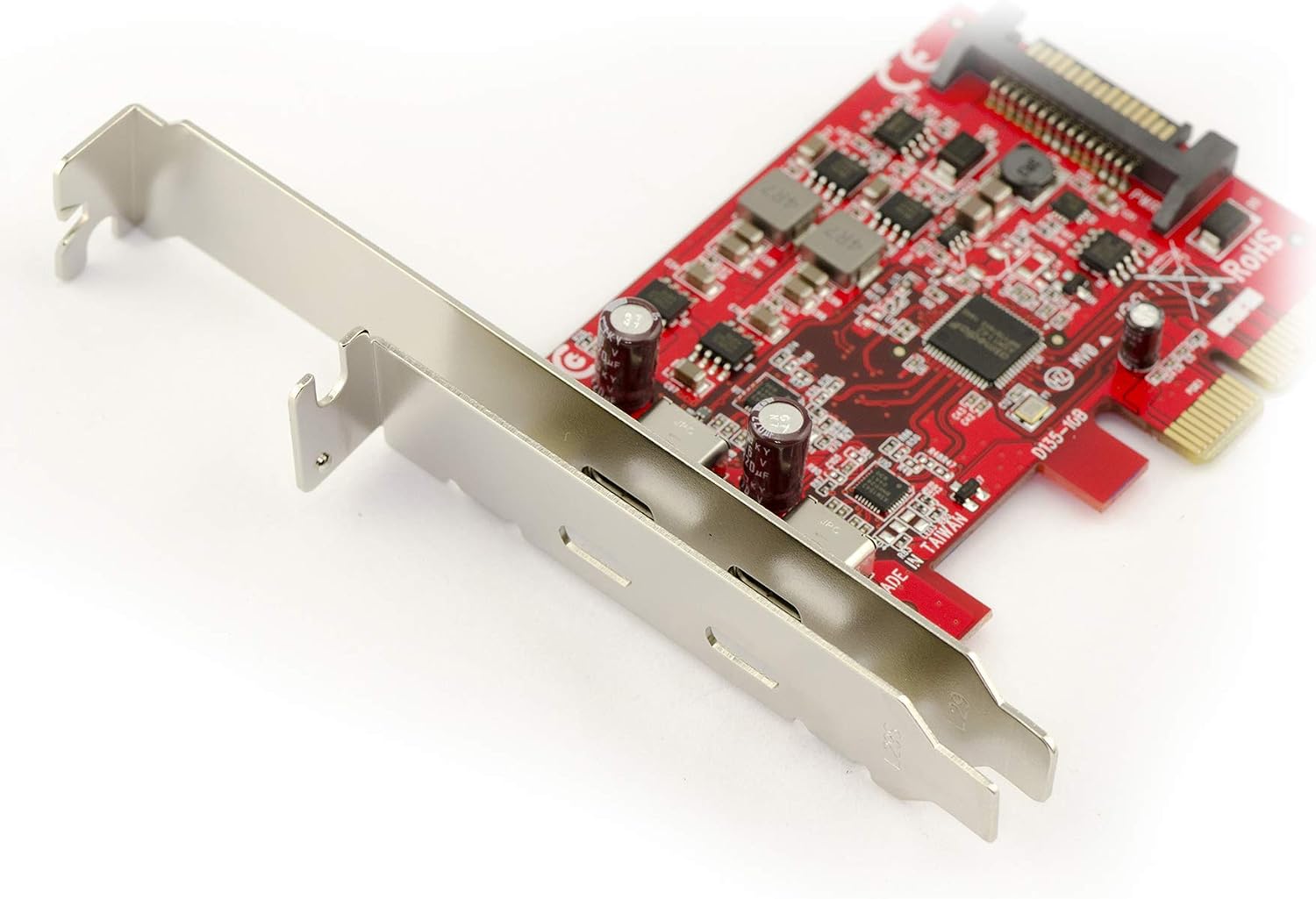 KALEA-INFORMATIQUE USB 3.1 SuperSpeed + 10G 2 port type C PCIe controller card with LOW AND HIGH PROFILE brackets - Image 3