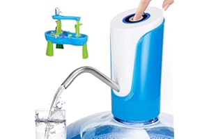 ZOOY 5 Gallon Water Dispenser, Electric Water Bottle Pump with USB Charging - Portable Camp/Office/Home Travel Jug Dispenser - Blue, Fits 2-5 Gallon Jugs