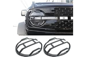 FSYHKJ Front Headlight Guards Trim Protector Cover for Ford Bronco 4-Door 2021-2024 Exterior Headlamp Guard Kit Accessories (