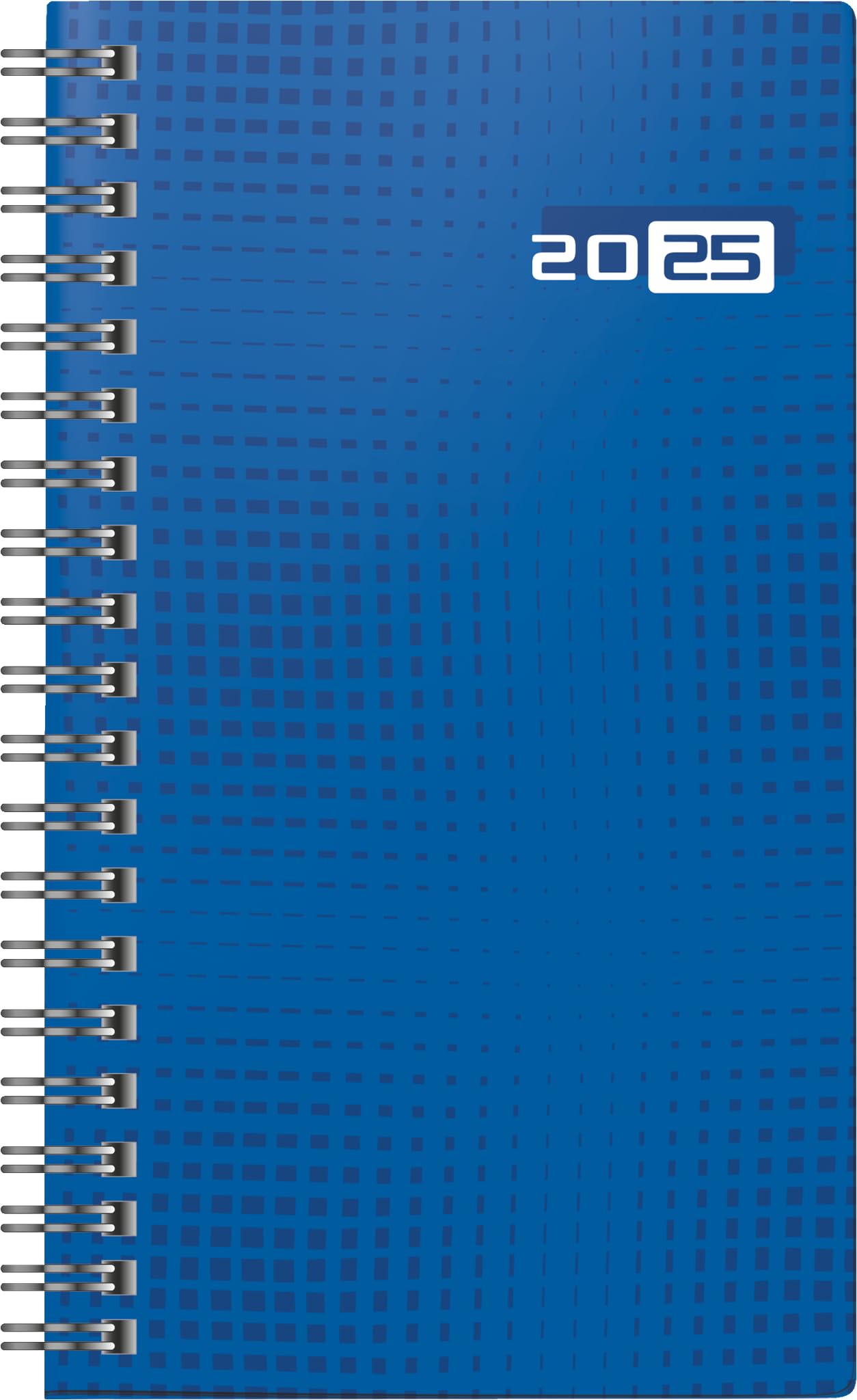 rido/idé Pocket Calendar Model Pocket Planner Int. (2025), 2 Pages = 1 Week, A6, 144 Pages, Graphic Cover, Blue