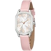 Asan Ge Women's Leather Strap Watch, Elegant Stylish Square Watches for Women, Waterproof Womens Watch with Classic Vintage Dial Design