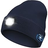 Greatfine Bluetooth Beanie with Light, Beanie Hat for Men/Women/Teens, Music Winter Hat, Stocking Stuffer, Gift Packaging