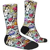 DROEYROEST Novelty Funny Crew Socks Casual Athletic Socks for Men Women Crazy Short Socks Gift