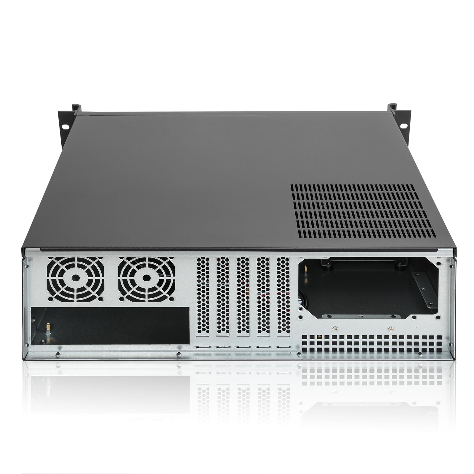 RackChoice Micro ATX/Mini-ITX 3U Rackmount Server Chassis, 7x3.5 HDD, with 2x120mm+1x80mm Fan infront, Support Standard ATX PSU with Either top or Side Cooling