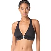Michael Kors Women's Solid Logo Ring Halter Top