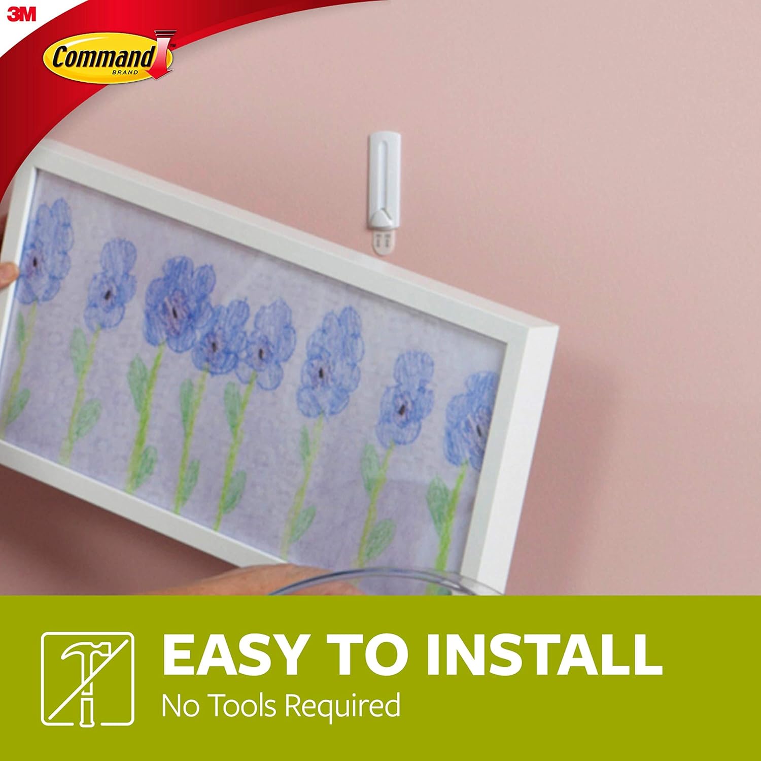 Command Wire-Back Hangers, Indoor Use, 3 hangers, 6 strips, Decorate Damage-Free (17043-ES) - Utility Hooks - 