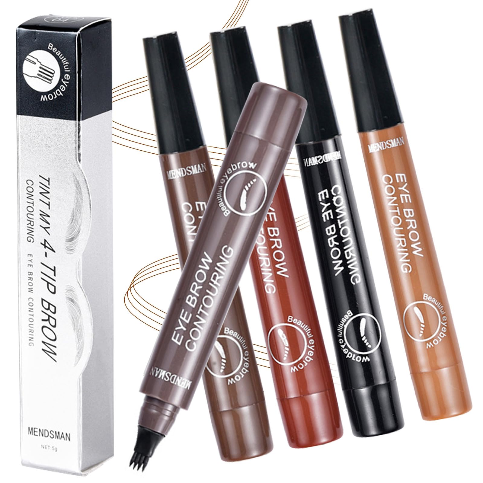 Photo 1 of 2025 New Microblading Eyebrow Pen,Waterproof Microblading Eyebrow Pencil,Natural Fine Stroke Eyebrow Pen,4-Tip Magic Waterproof Brow Pencil with Micro-Fork Tip(5pc)