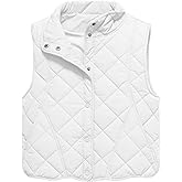 Gacaky Women's Puffer Vest Sleeveless Button Down Outerwear Warm Quilted Lightweight Down Winter Jackets Coats