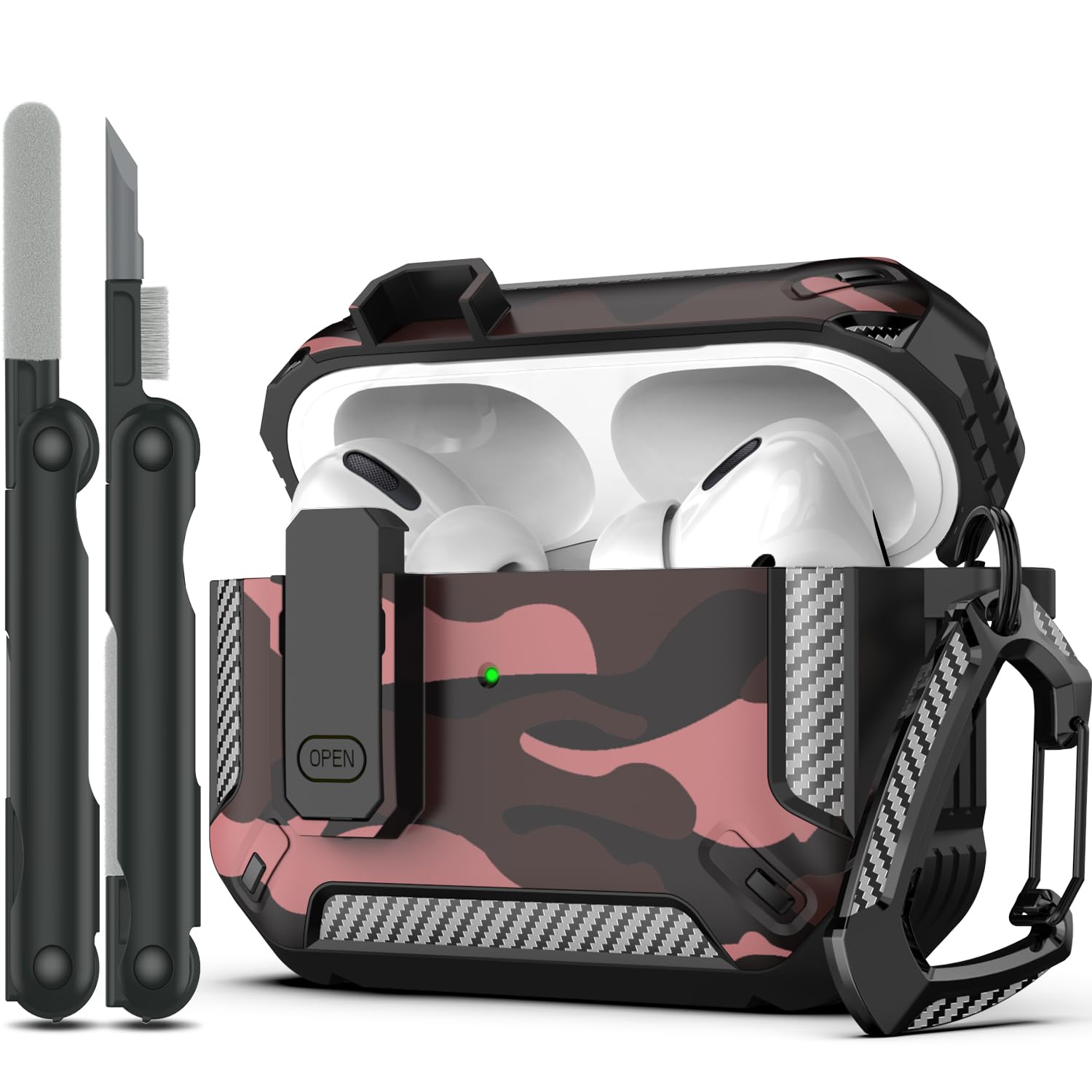 RFUNGUANGO for AirPods Pro Case Cover with Cleaner