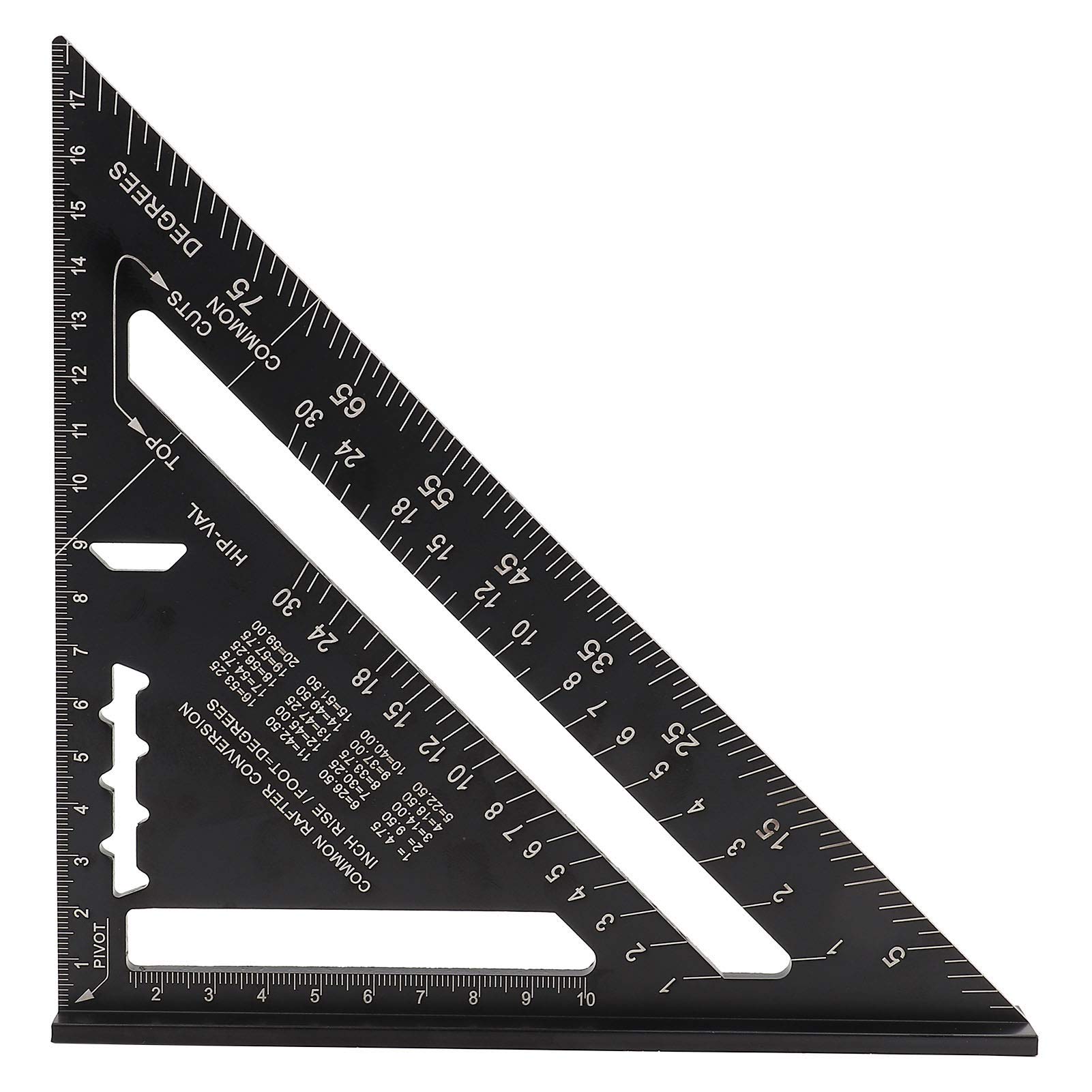 7 Inch Triangle Ruler, Metric Aluminum Alloy Carpenter Measuring Speed Triangle Layout Tool with Protractor Scale 0‑90° for Woodworking Engineer Carpenter