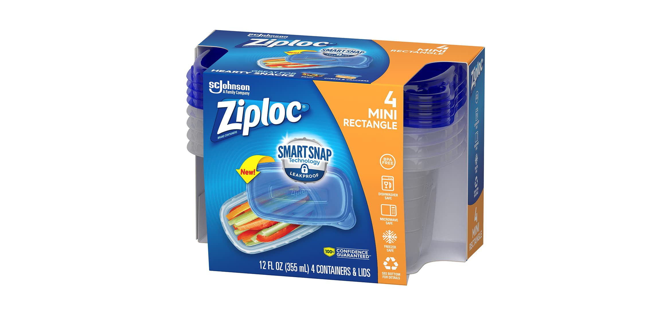 Photo 1 of ***OPEN BUT NOT USED***Ziploc Container, Medium Rectangle, 1.5 Cups, 4 Count (Pack of 1)