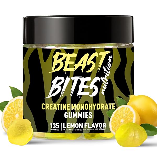 CREATINE MONOHYDRATE GUMMIES 5000MG (135 COUNT)-LEMON FLAVOR.