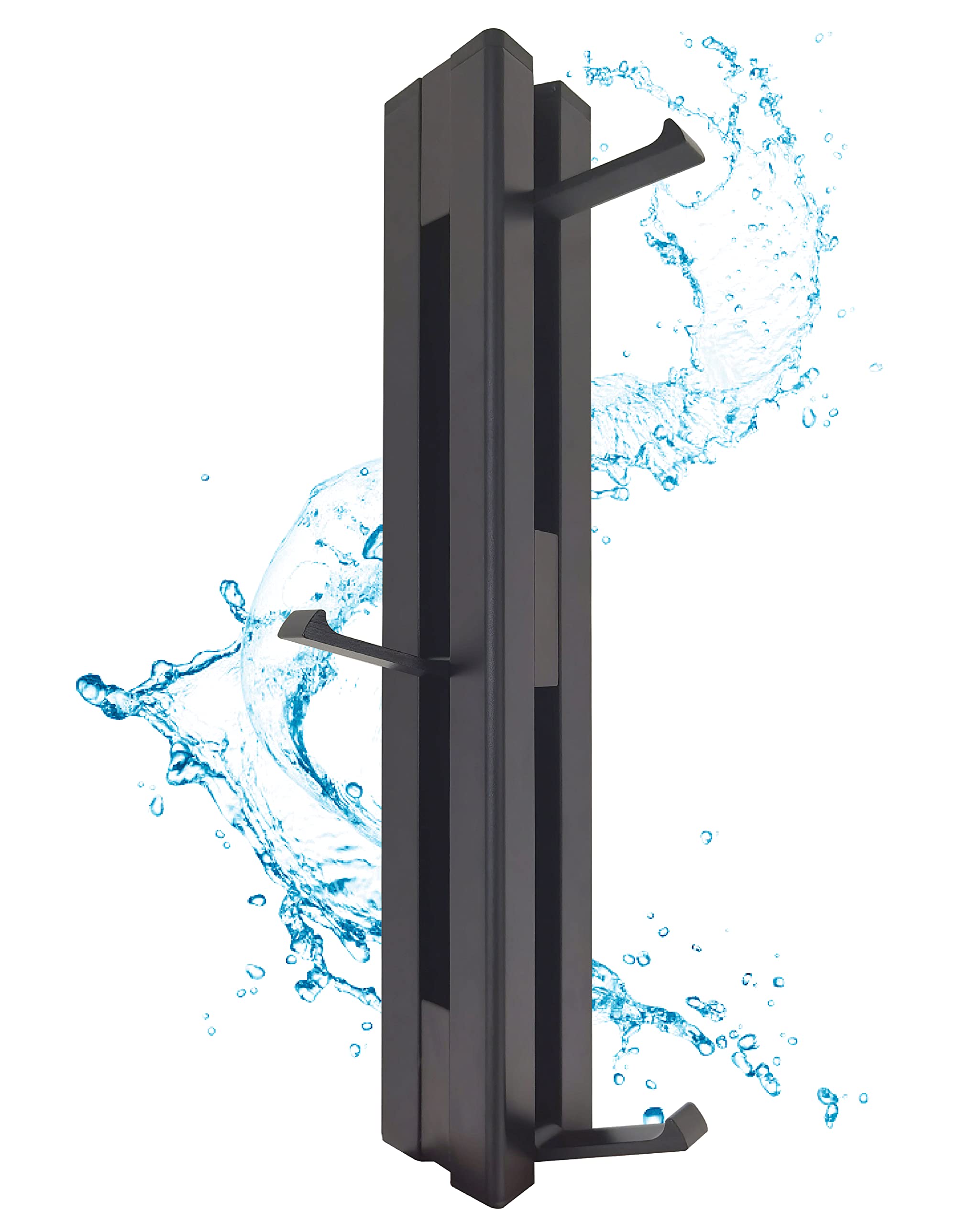 Photo 1 of Foldable Black Coat Hooks - Waterproof Adhesive No Drill Installation?Matte Black Wall Hook?Robe Hook?Heavy Duty Aluminum Towel Hooks for Bathroom?Wall Mounted Coat Rack?Also for Balcony?Living Room?