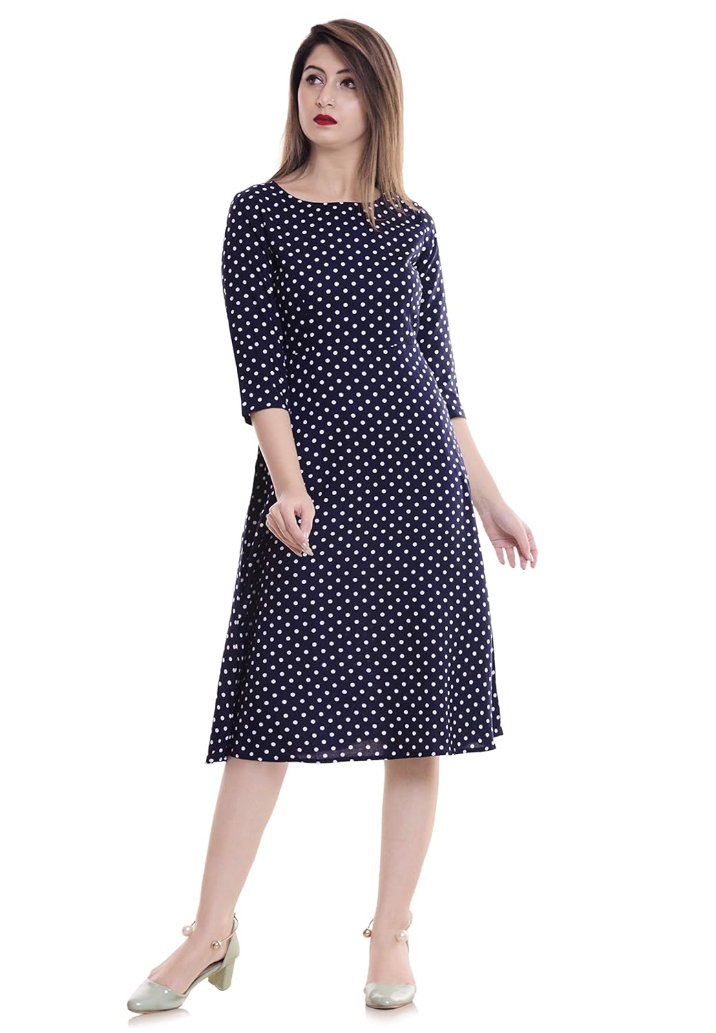 theurbanstreet women's polka dot a-line dress