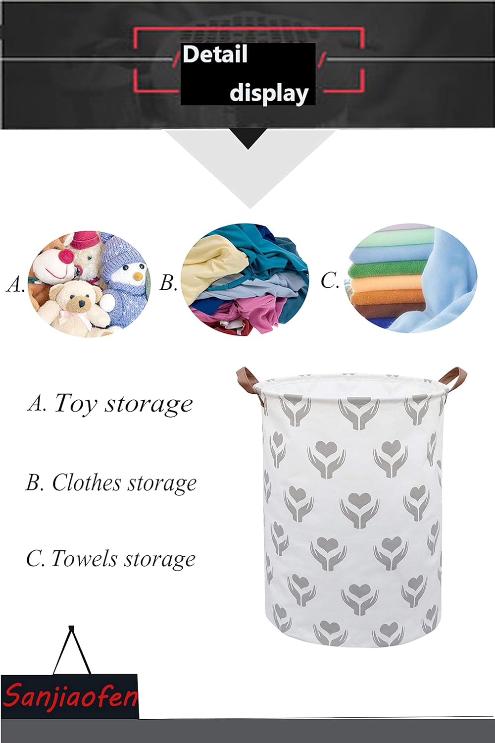 furniture with storage baskets on Furniture Sanjiaofen Canvas Fabric Storage Bins Collapsible Laundry Baskets Waterproof Storage Baskets With Leather Handle Home Decor Toy Organizer Navy Blue Anchor Nursery