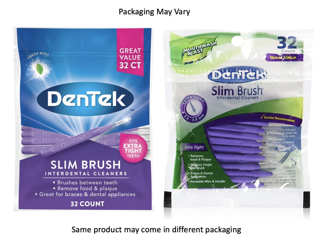 DenTek Slim Brush Interdental Cleaners Brushes Between Teeth Extra