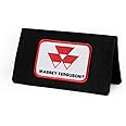 Massey Ferguson Logo Checkbook Cover - Black Plastic Unisex Adult Checkbook Cover - Modern Flag Design - Zipper Closure - 9x8.5x0.25 Inches