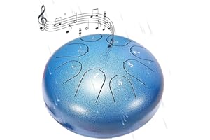 ILWHE Rain Drum for Outside Garden,Chakra Drum for Rain Outdoor, Drum Rain Chime Waterproof,Rain Drum for Garden Instrument, chakra Drum 6 Inches 8 Notes, Chakra Rain Drum Outdoor (Blue)