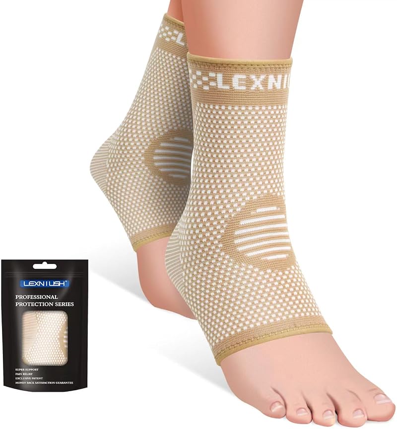 Lexniush Ankle Support 2 Pack for Sprains Plantar Fasciitis Relief