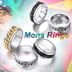 Anxiety Ring for Women Men Size 7 Stainless Steel