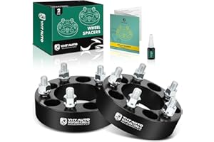 YHTAUTO 5x4.5 Wheel Spacers 1.5 Inch Fits Jeep Grand Cherokee, Wrangler, Ford, Dodge, Lincoln, Mercury, Pontiac Model 5x114.3mm Tire Spacers w/ 1/2 Studs 82.5 mm Hub Bore 5 Lug 2Pcs Black Adapter