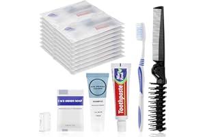 ZHJIANUP Travel Toiletries Supplies Kits Disposable Toiletry Amenities Set in Bulk, Hygiene Trial Size Personal Essentials Individually Wrapped for Camping, Hotel, Guest, Homeless, Charity, 5-in-1 (40-Pack)