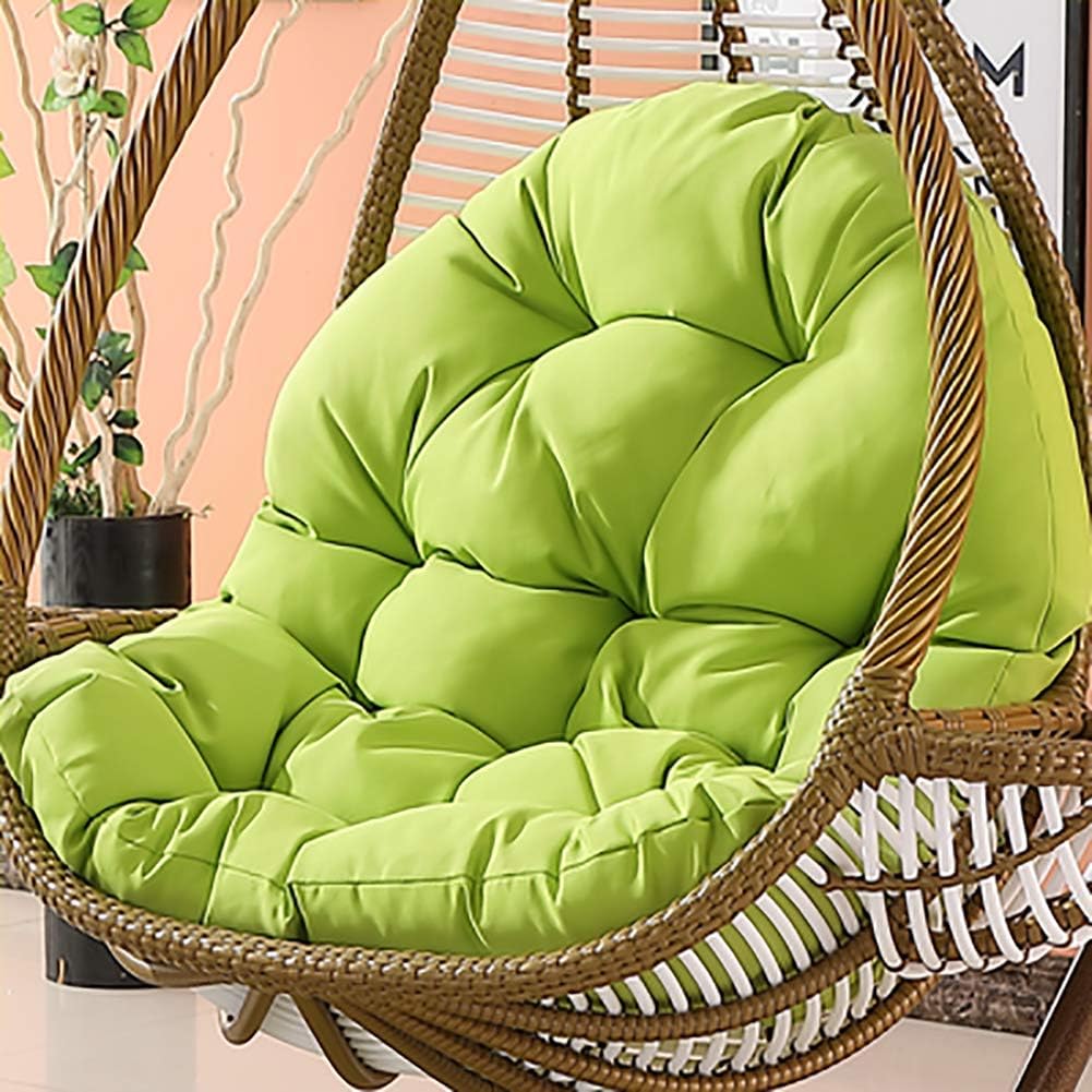 MSM Furniture Waterproof Hanging Cushion, Swing Chair Wicker Hammock Weave Egg Pad, Balcony Patio Garden-neither Stand Nor Chair Are Include-green 120x86cm(47x34inch)
