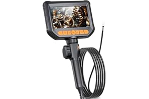 Hijoy Digital Borescope with Lighting, Handheld IP67 Waterproof Snake Camera with 4.3'' LCD Screen, 8 Bright LED Lights for Pipe Inspection, Semi-Rigid Cable 5.56FT