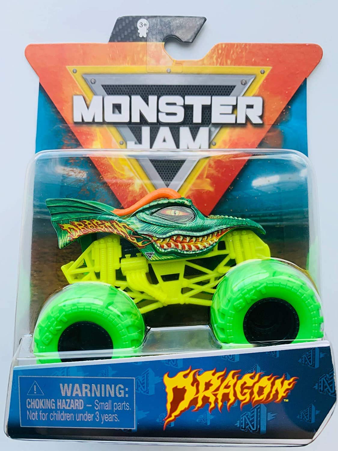 DieCast MonsterJam [Dragon] with Nitro Neon Green Wheels 1:64 Scale